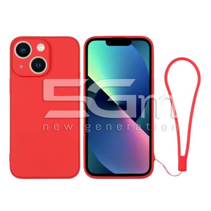 Silicone Case Red + Wrist Strap iPhone 13 Mini
