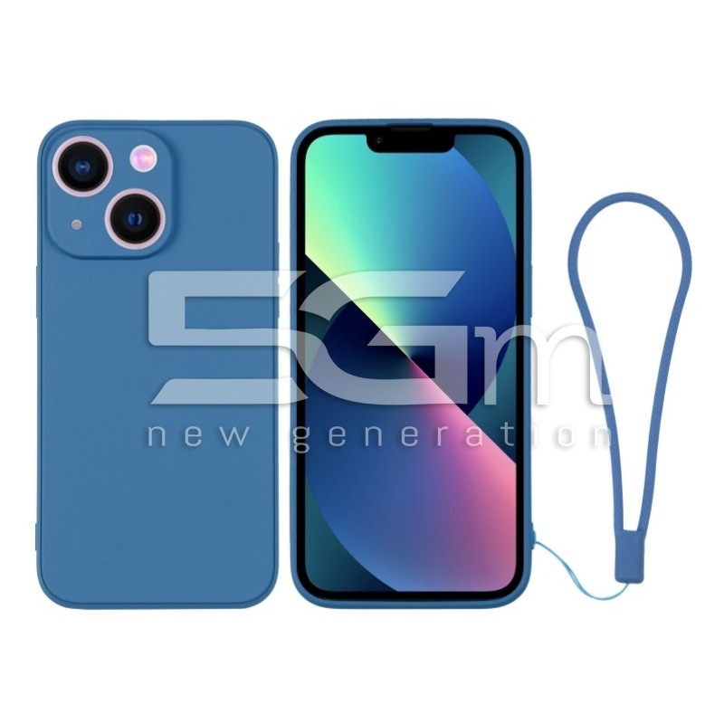 Silicone Case Blue + Wrist Strap iPhone 13 Mini