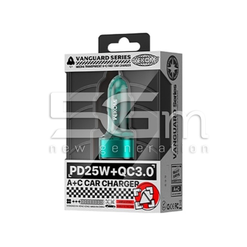 WP-C45 Caricabatteria Da auto Vloce USB + Type-C (verde)