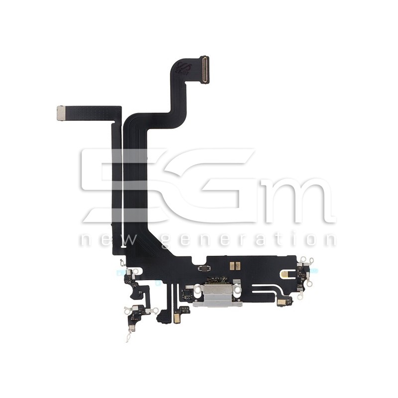 Charging Connector White Flex Cable iPhone 14 Pro Max (A)