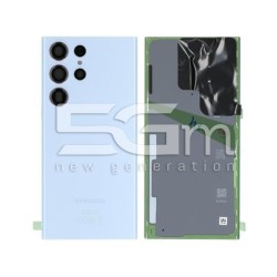 Retro Cover Sky Blue + Vetrino Camera Samsung SM-S918 S23 Ultra Ori