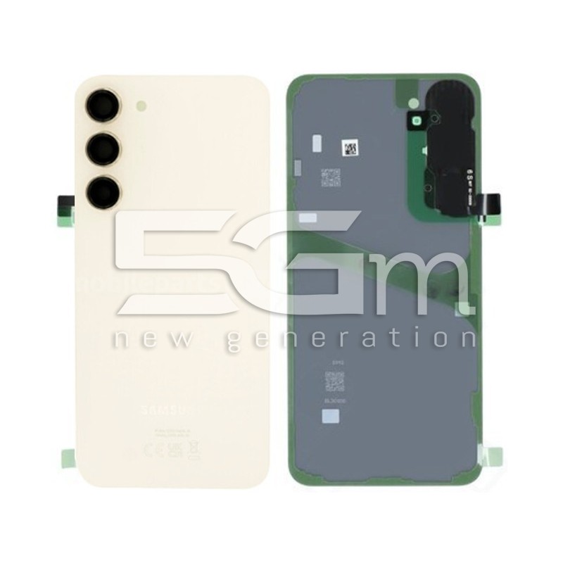 Rear Cover Cream + Camera Lens Samsung SM-S916 S23+ Ori