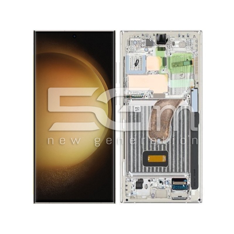 Display Touch + Frame Cream Samsung SM-S918B S23 Ultra Ori