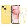 Silicone Case Yellow + Wrist Strap iPhone 15 Plus