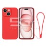 Silicone Case Red + Wrist Strap iPhone 15 Plus