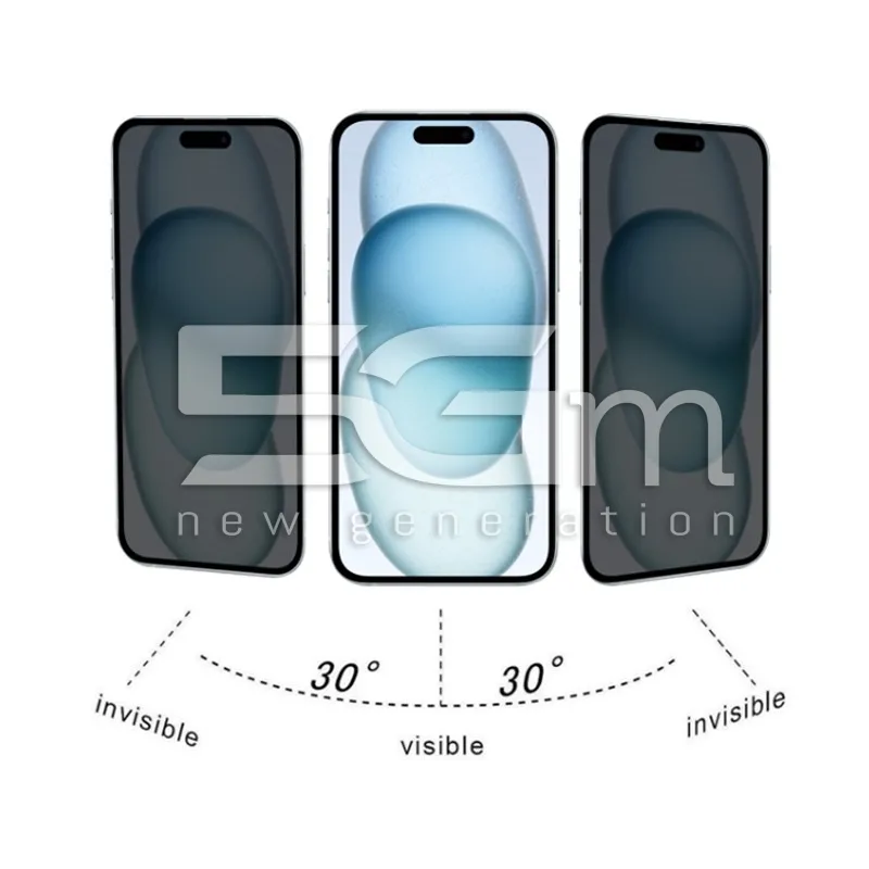 Tempered Glass Anti-Spy iPhone 15 - 15 Pro
