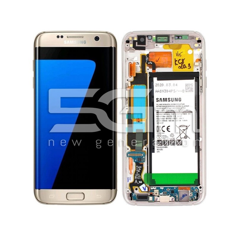 Display Touch + Frame Gold Samsung SM-G935 S7 Edge Ori