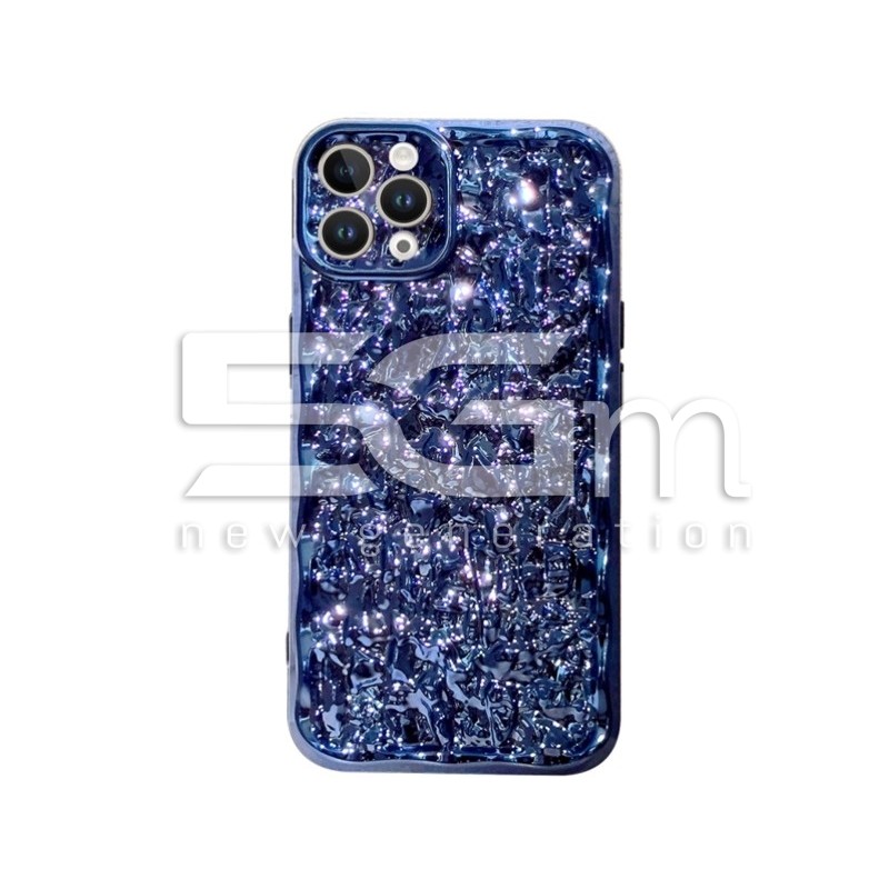 Case in Gloss Blue Finish With Wave Pattern Design iPhone 13 Pro