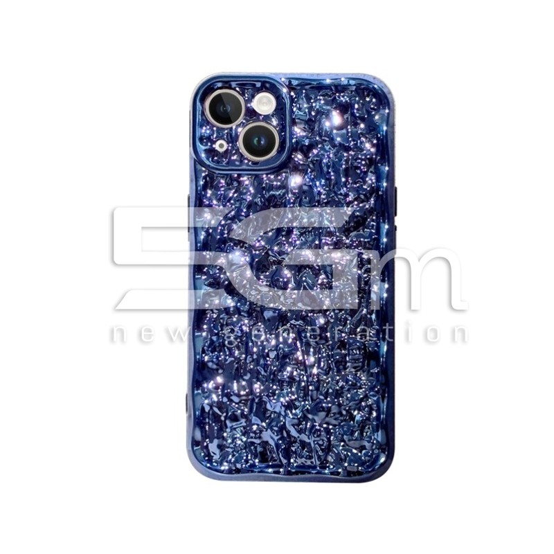 Case in Gloss Blue Finish With Wave Pattern Design iPhone 13