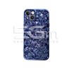 Case in Gloss Blue Finish With Wave Pattern Design iPhone 13