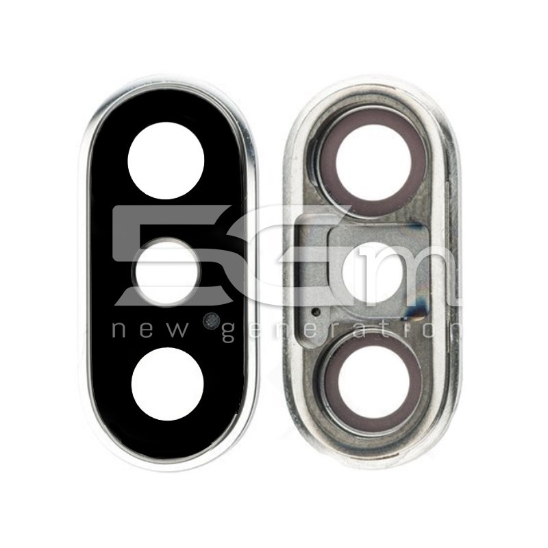 Rear Camera Lens + Frame White iPhone XS