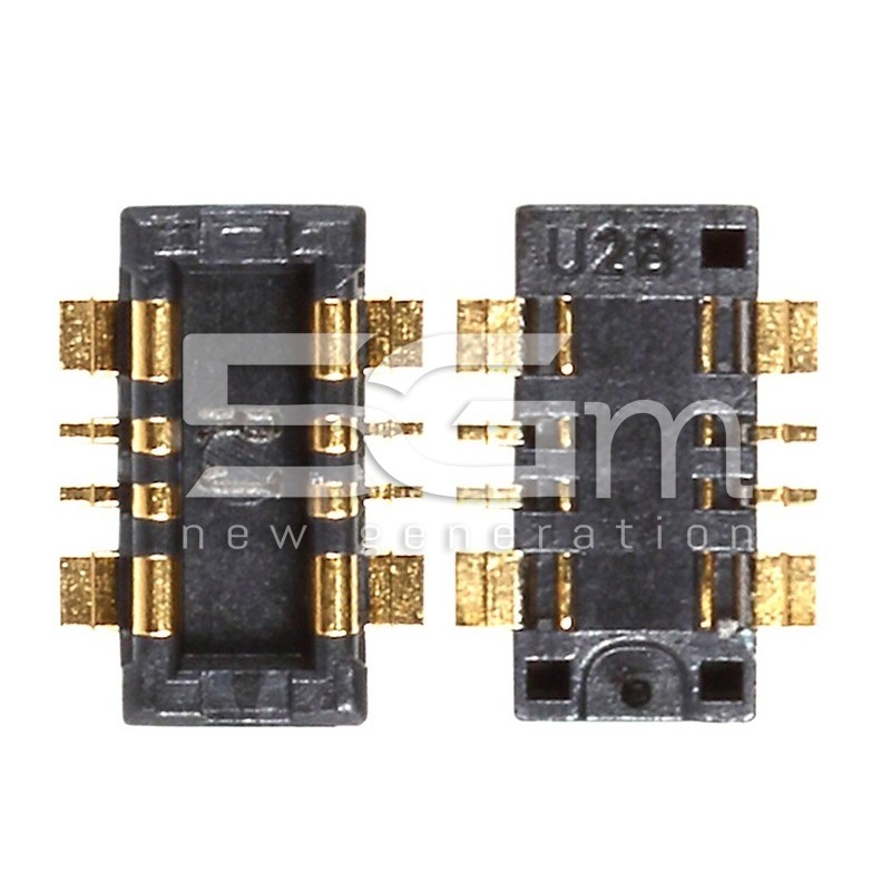 Connector Battery 8P,0.4MM,AU,BLK,SMD-S