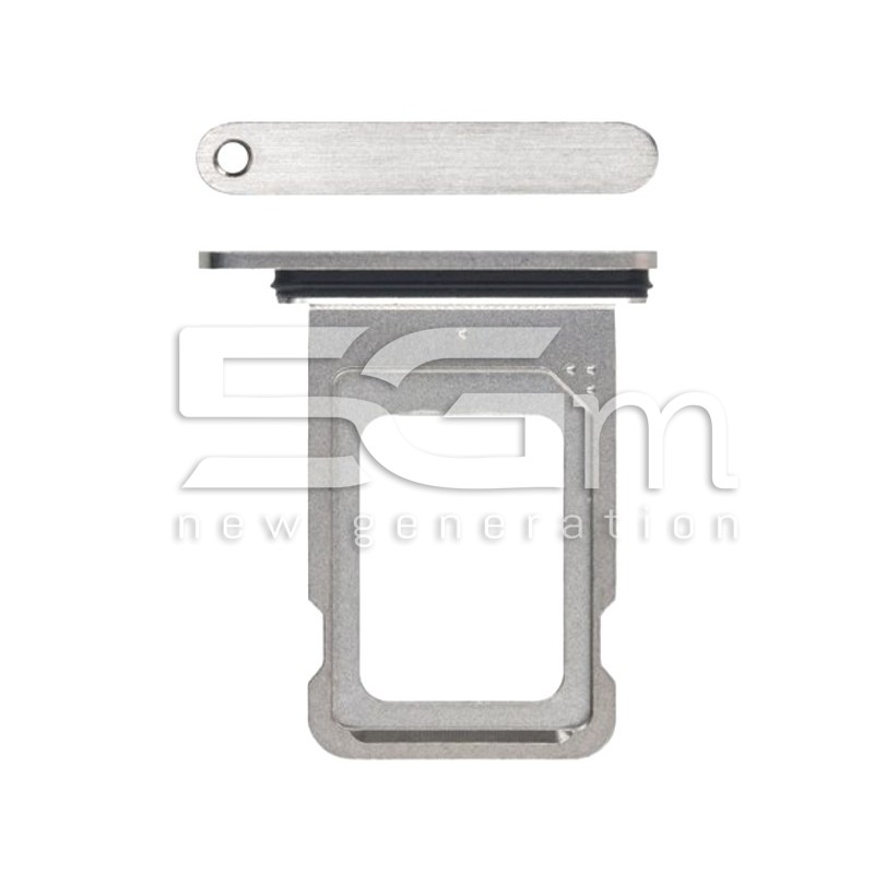 Single Sim Card Tray White Titanium iPhone 15 Pro - 15 Pro Max
