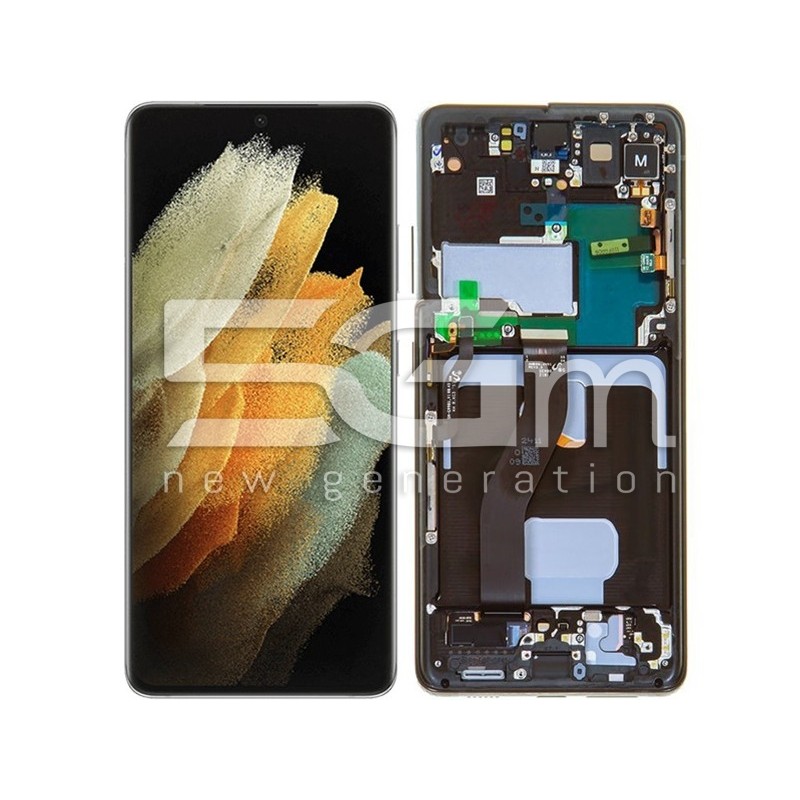 Ecra Tactil + Chassi Preto Samsung SM-G998 S21Ultra 5G