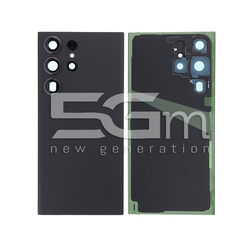 Rear Cover Phantom Black + Camera Lens Samsung SM-S918 S23 Ultra No Logo