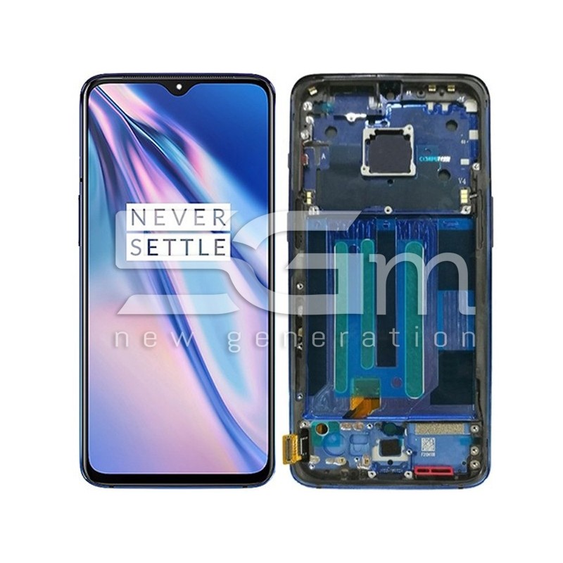 Ecra Tactil + Chassi Mirror Blue OnePlus 7 (Pulled)
