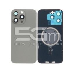 Rear Cover Natural Titanium + Magnetism Ring + Camera Lens iPhone 15 Pro Max