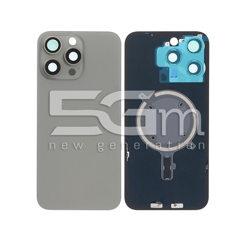 Rear Cover Natural Titanium + Magnetism Ring + Camera Lens iPhone 15 Pro Max