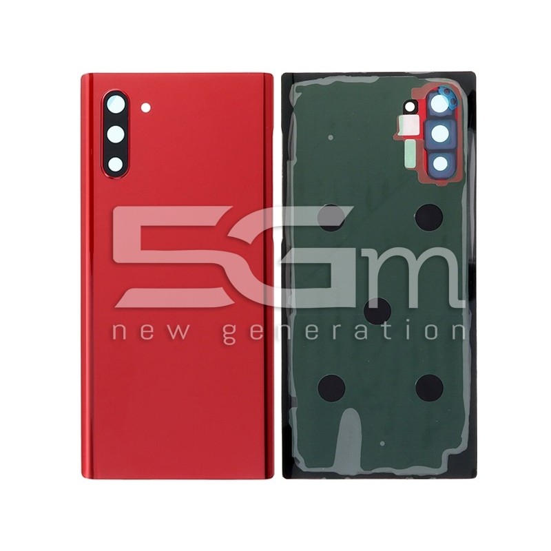 Rear Cover Aura Red + Camera Lens Samsung SM-N970 Note 10 No Logo