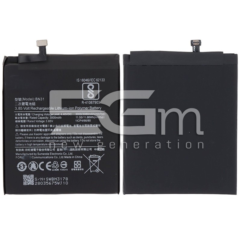 Battery BN31 3000mAh Xiaomi Redmi Note 5A Prime No Logo