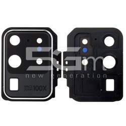 Vetrino Camera Posteriore + Frame Bianco Samsung SM-G988 S20 Ultra 5G