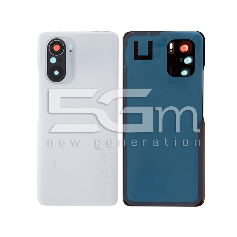Rear Cover White + Camera Lens Xiaomi Pocophone F3 5G No Logo