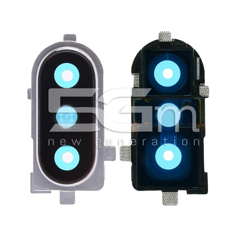 Rear Camera Lens + Frame Silver Xiaomi Mi 8