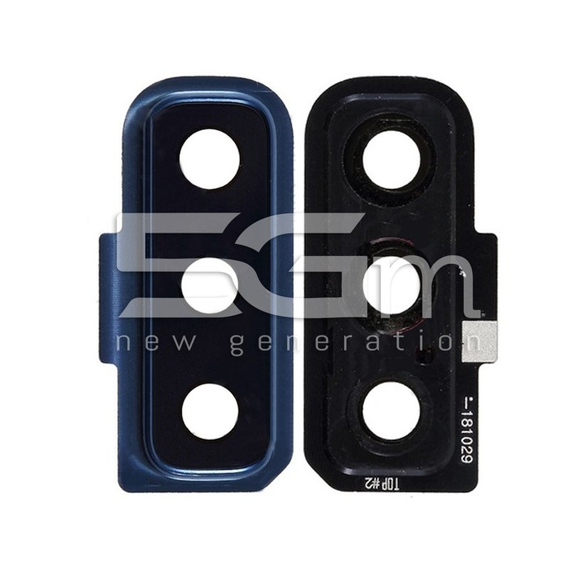 Rear Camera Lens + Frame Blue Samsung SM-A750 A7 2018