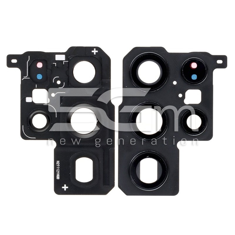 Vetrino Camera Posteriore + Frame Nero Samsung SM-S908 S22 Ultra