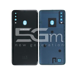 Rear Cover Black + Camera Lens Samsung SM-A207 A20S Ori