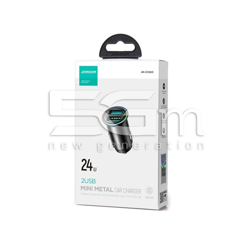 Caricabatteria Da Auto in Metallo USB 24W