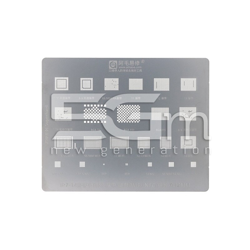 Amaoe Baseband - WiFi - NFC - Hard Disk BGA Stencil iPhone 7 - 14 Pro Max