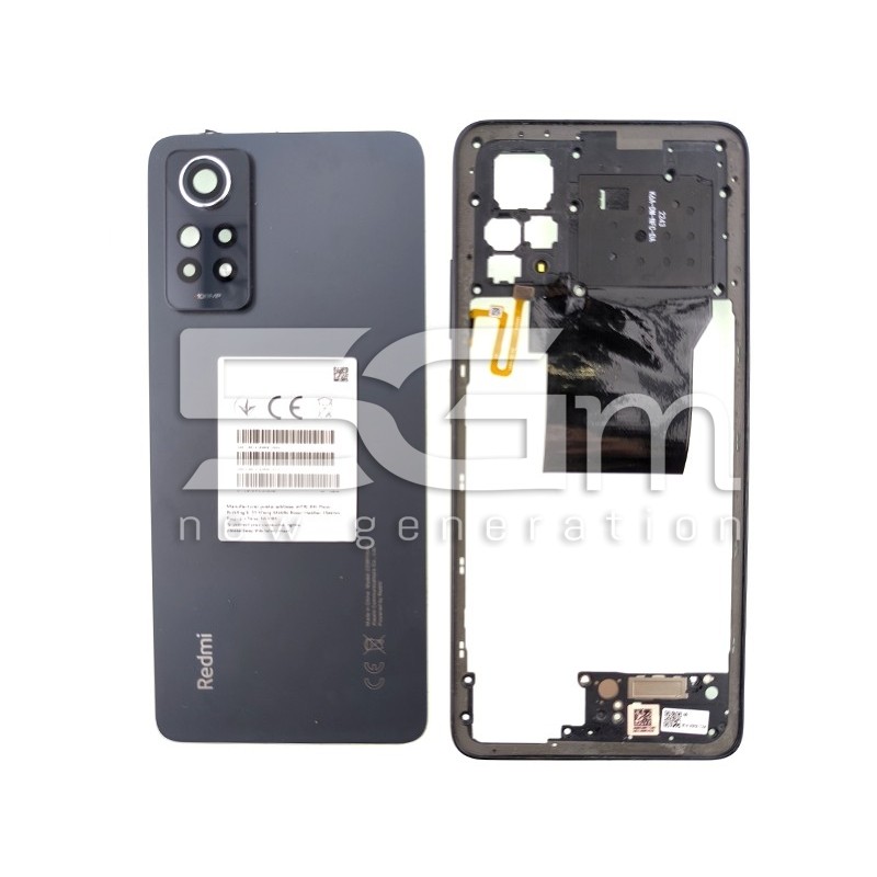 Frame + Rear Cover + Fingerprint Black Xiaomi Redmi Note 12 Pro 4G (Pulled)