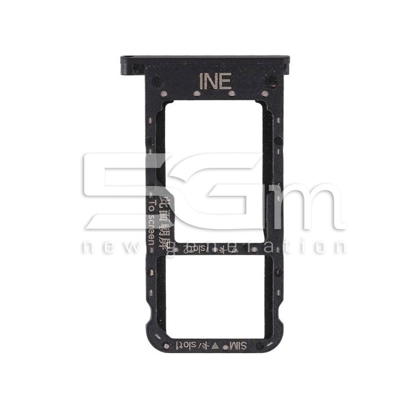 Sim Card + Micro SD Tray Black Huawei P Smart+ INE-LX1