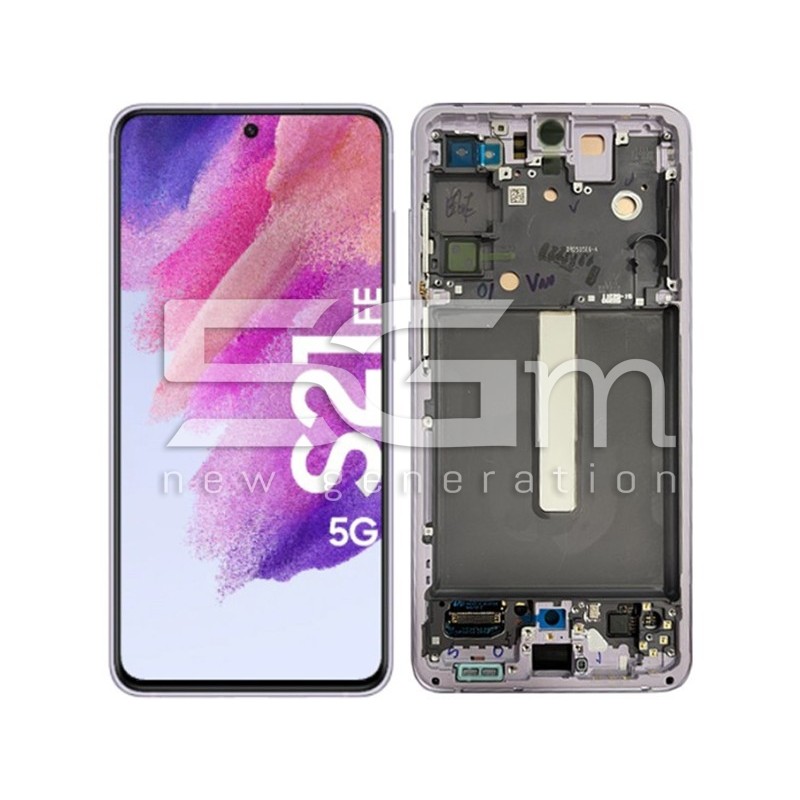 Ecrã Táctil + Chassi Lavender Samsung SM-G990 S21 FE Ori