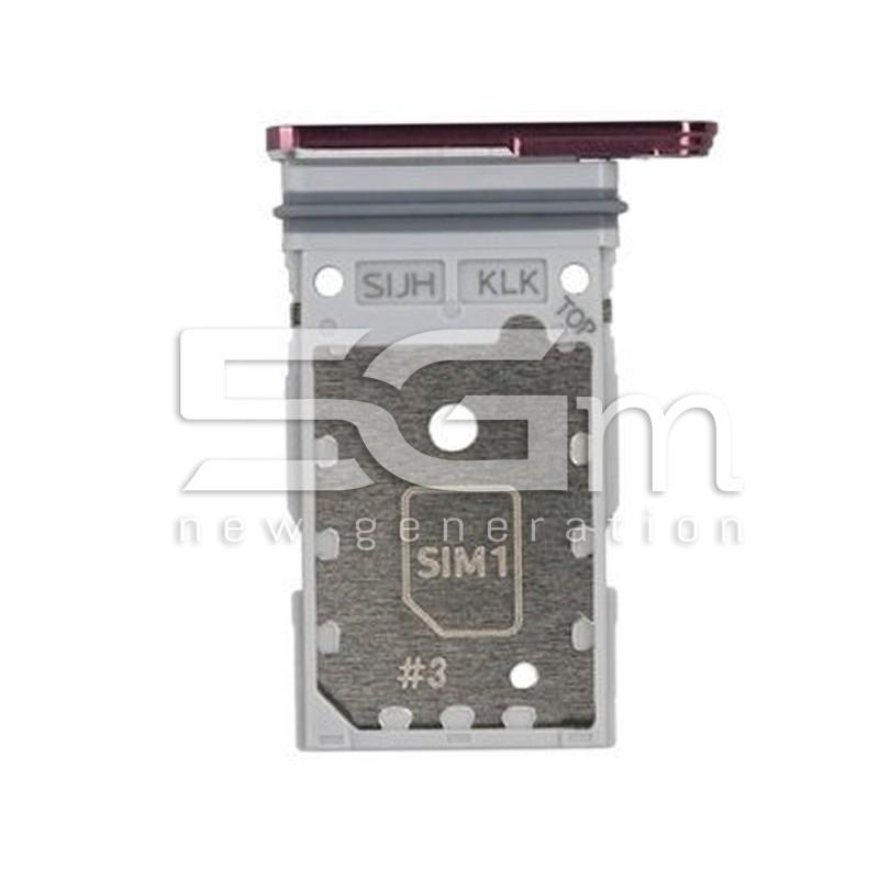 Supporto Dual Sim Card Burgundy Samsung SM-S908 S22 Ultra Ori