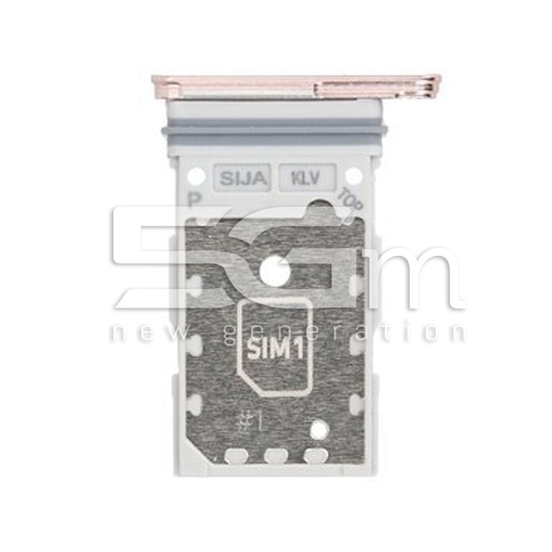 Supporto Dual Sim Card Pink Gold Samsung SM-S906 S22+ Ori